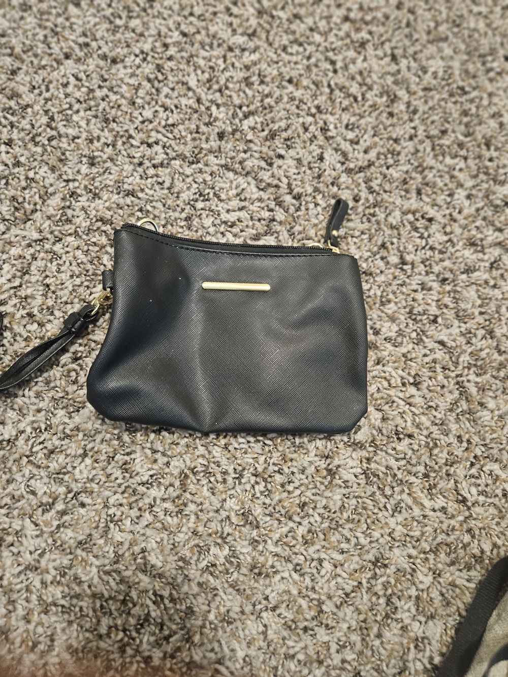 Michael Kors Black Wristlet Clutch with Gold Accent Bar
